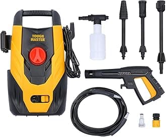 TOUGH MASTER Pressure Washer110 Bar 1400W Flow Rate 390 L/H, High Power Washer For Cleaning Car Vehicle Floor Wall Furniture Patio, Compact Lightweight Portable Jet