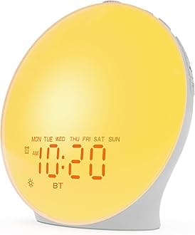 JALL Sunrise Alarm Clock White Noise Sound Machine with 22 Soothing Sounds, 17 NightLights, Bluetooth Speaker, Wake Up Light Alarm Clock for Bedrooms, Heavy Sleepers, Ideal Gift for Baby, Kids Seniors