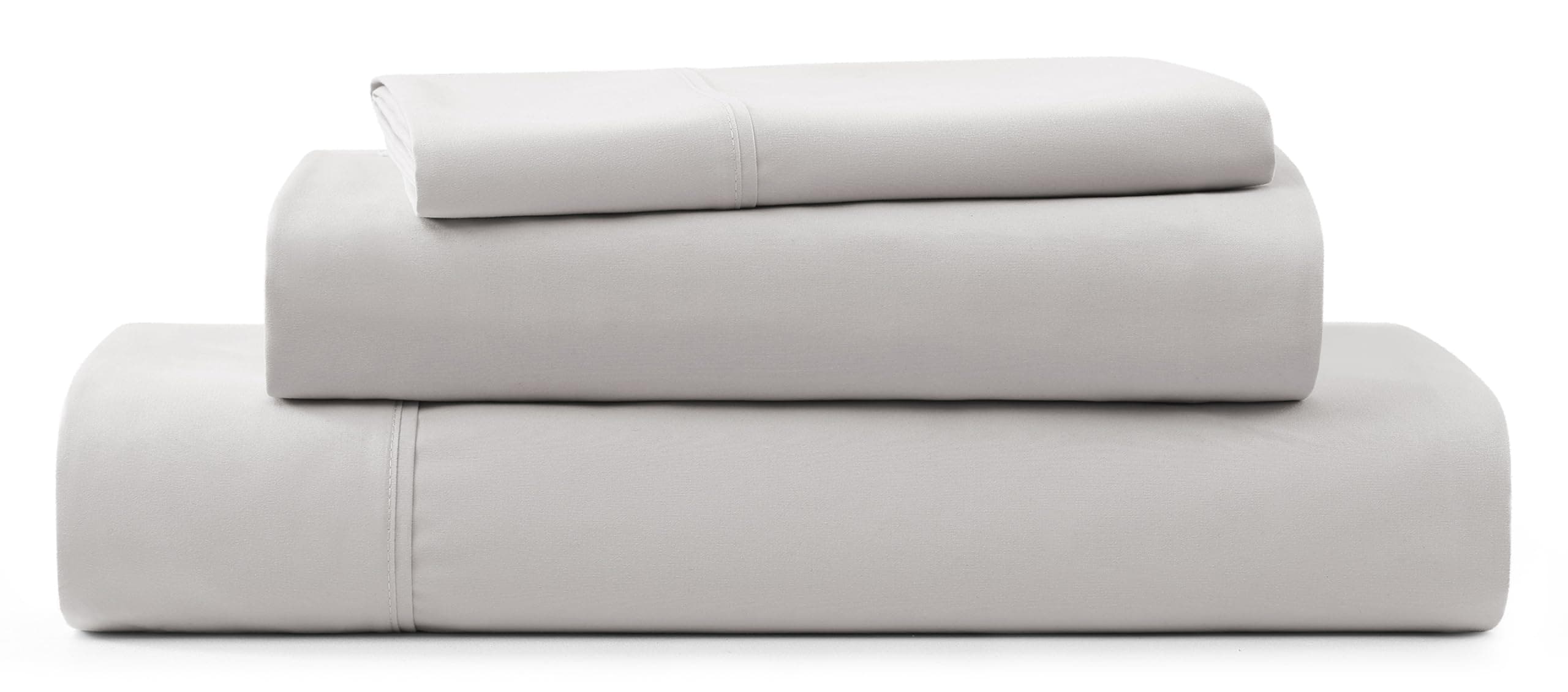 Hedi Twin XL Sheet Set 3-Piece Luxury Cooling Sheets Deep Pockets Premium Bedding with 1 Pillow Sham Hypoallergenic Machine Washable Soft Lightweight Bed Set for Dorm, Twin XL, Stone Grey