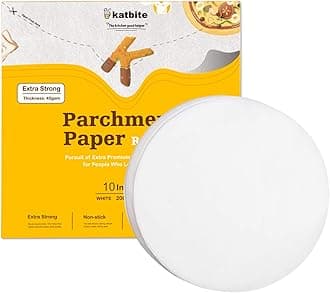 Katbite Parchment Paper Rounds - 200, 10 Inch, 6''8''9''12'' Parchment Rounds for Cake Baking, Air Fryer