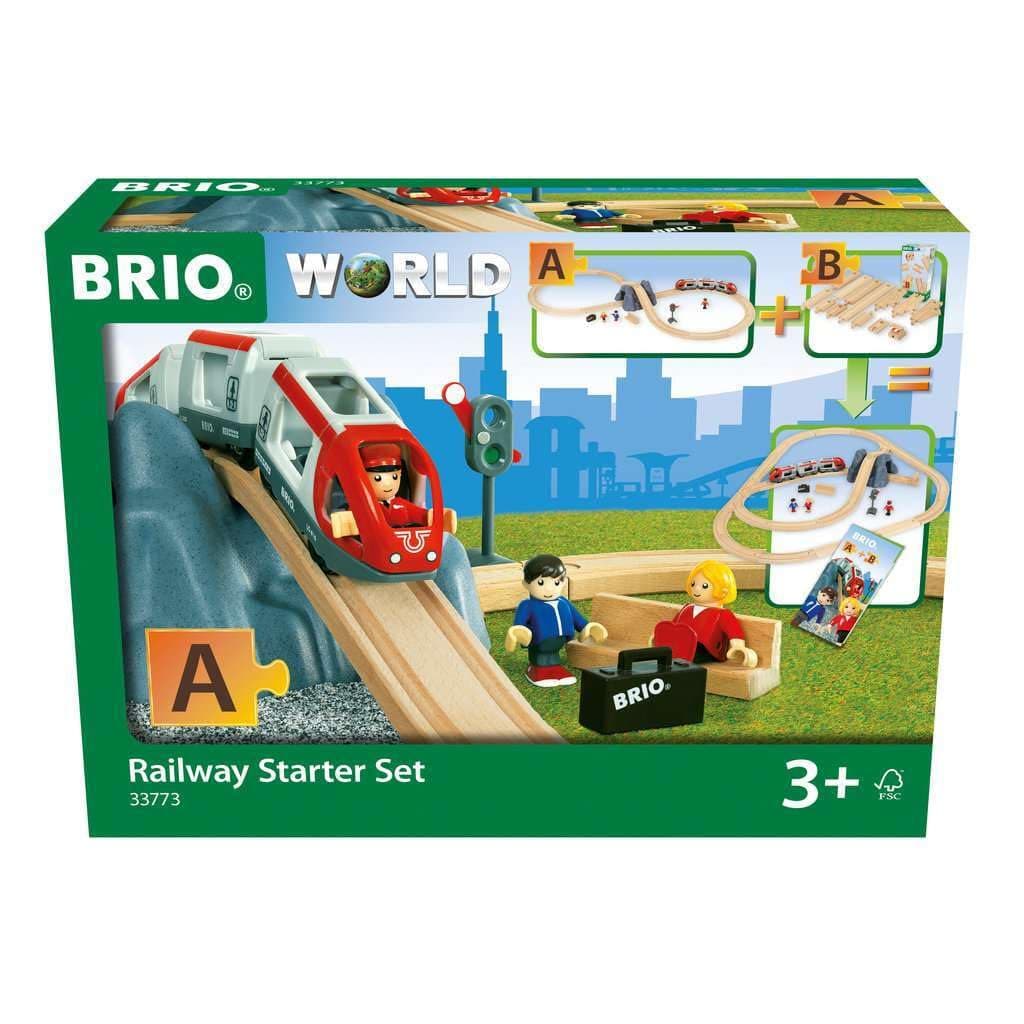 BRIO World - 33773 Railway Starter Set | Complete 26 Piece Toy Train Set with Accessories and Wooden Tracks | Perfect for Kids Aged 3 and Up - Sustainable Wood Green Edition
