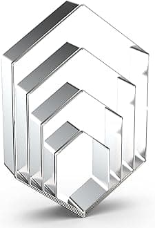 Long Hexagon Cookie Cutter Set Large - 5 Inch, 4 Inch, 3 Inch, 2 Inch - Geometric Gem Frame Plaque Cookie Cutters Shapes Molds - Stainless Steel