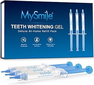 Teeth Whitening Gel Pen Refill Pack, 3 Non-Sensitive Teeth Whitening Pen, Deluxe Teeth Whitener Dental Grade Tooth Whitening Gel with Carbamide Peroxide for Home, 10 min Fast Result