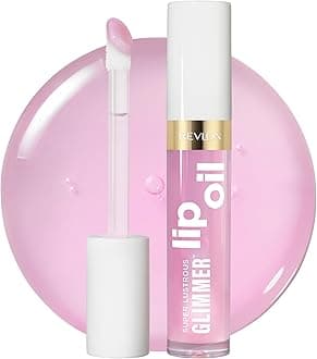 REVLON Super Lustrous Glimmer Lip Oil, Moisturizing & Tinted, Shiny Finish, Made with Plant-Based Squalane, 005 Vio-lit, 0.13 fl oz