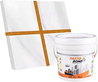 Resin Epoxy Grout - 1 Kg-3 Kg & 5 Kg - Goldan_ Glitter-Sparkle Colors Tile Grout_| 3 Components Only | Premixed Glitter For Uniform Finish (3 Kg, Sand Stone Golden), 1 Bucket