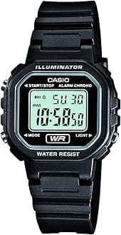 LA20WH Series | Women's Digital Watch | Water Resistant | LED Light | Auto Calendar | Date Display | 1/100 SEC Stopwatch | Regular Time Keeping (HR, Min, SEC, PM, Date, Day) | 5 Yr Batt