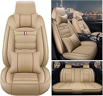 Leather Car Seat Covers Full Set for Ford Mustang/Mustang GT/Mustang MACH 1 3-Doors, Waterproof Front Rear Custom Seat Cushions Protectors Auto Four Seasons Universal Breathable Interior Accessories