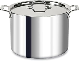 4512 Stainless Steel Tri-Ply Bonded Stockpot with Lid/Cookware, 12-Quart, Silver