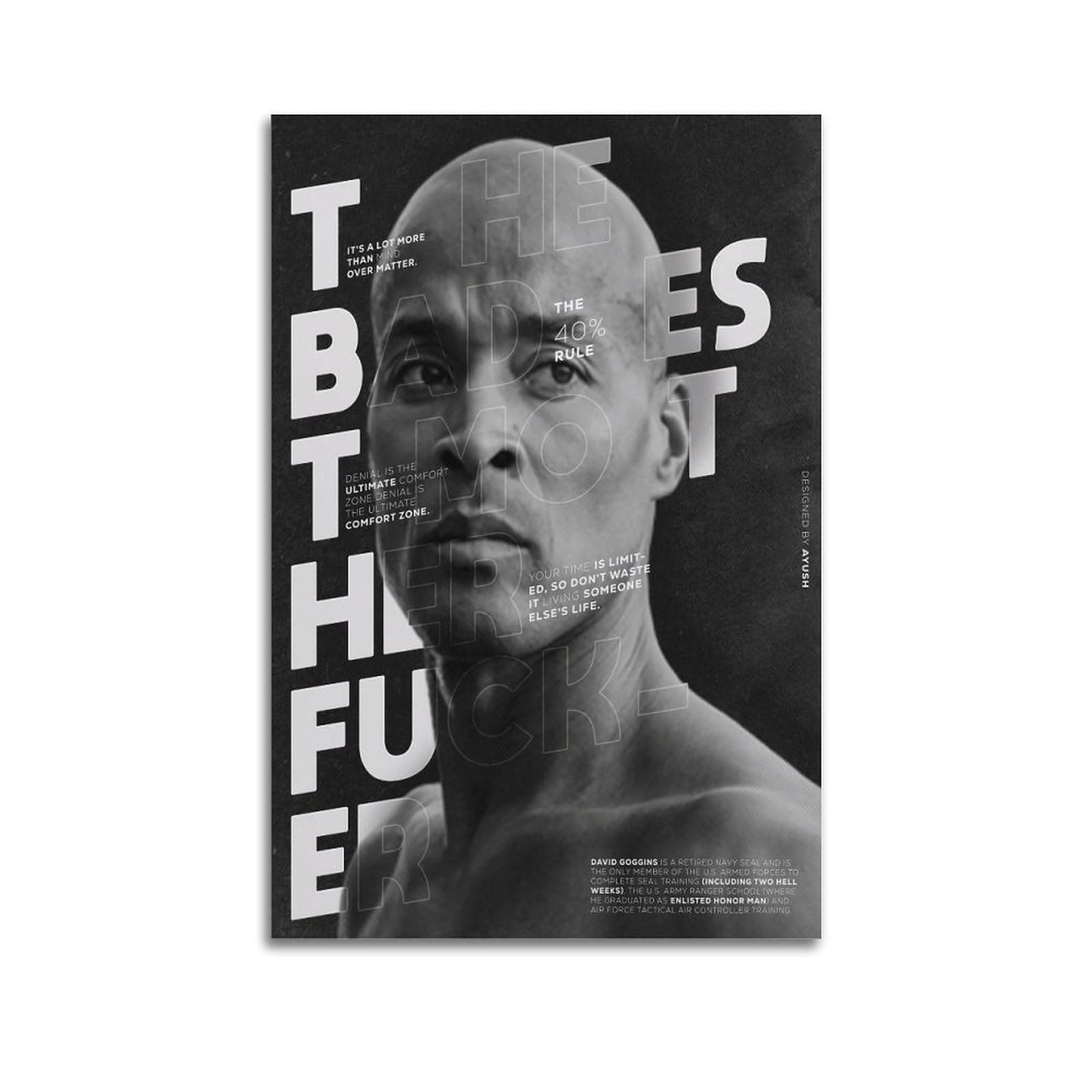 David Goggins 6 Poster Canvas Posters Wall Art Decor Prints Posters Decoration Background Painting Classical for Home Decor Bedroom Bathroom 12x18inch(30x45cm) Unframe-style