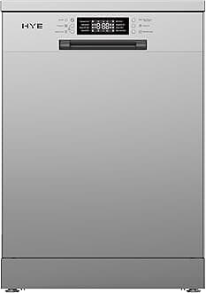 HYE Freestanding Dishwasher Machine – 60cm Full Size, 14 Place Settings, 9 Pr...