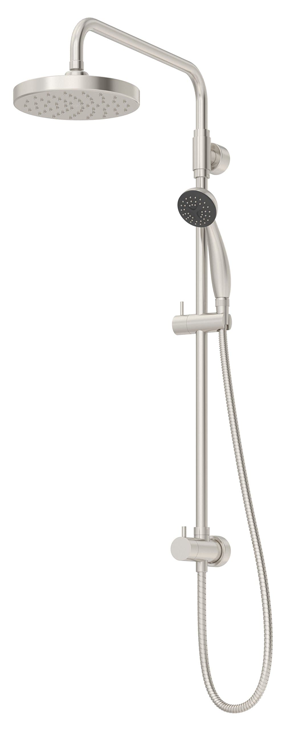 Dia Single-Handle Shower Faucet with Exposed Riser in Satin Nickel - 1.5 GPM (Valve Not Included)
