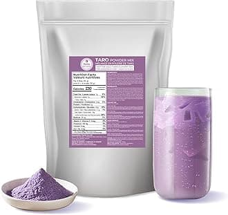 Flavfar Less Sugar Taro Milk Tea Mix, 2.2 lb – Instant Powdered Drink, Serve Hot or Cold – Authentic Taiwanese Flavor for Bubble Tea at Home