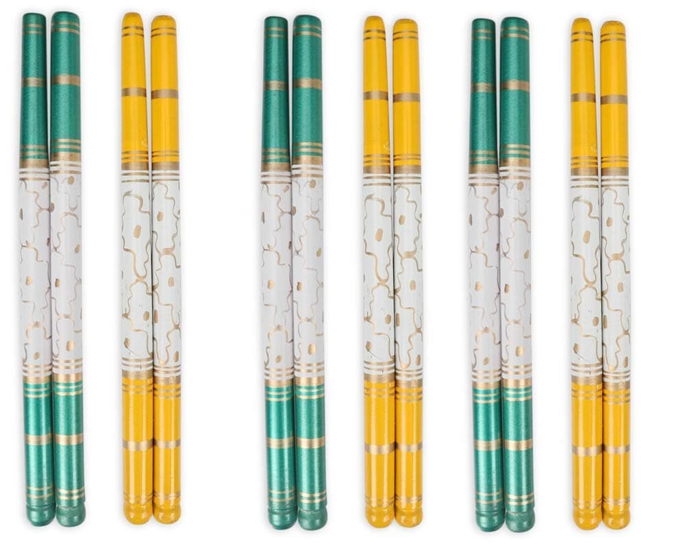 Dandiya Sticks 6 sets of 2 each Complete Range By DEVIKA - CARRY YOUR OWN Multi Color Dandiya sticks Different Designs and types, Special for Navaratri Occasion for Adults (Adult, 6 sts Sankeda Bulk)