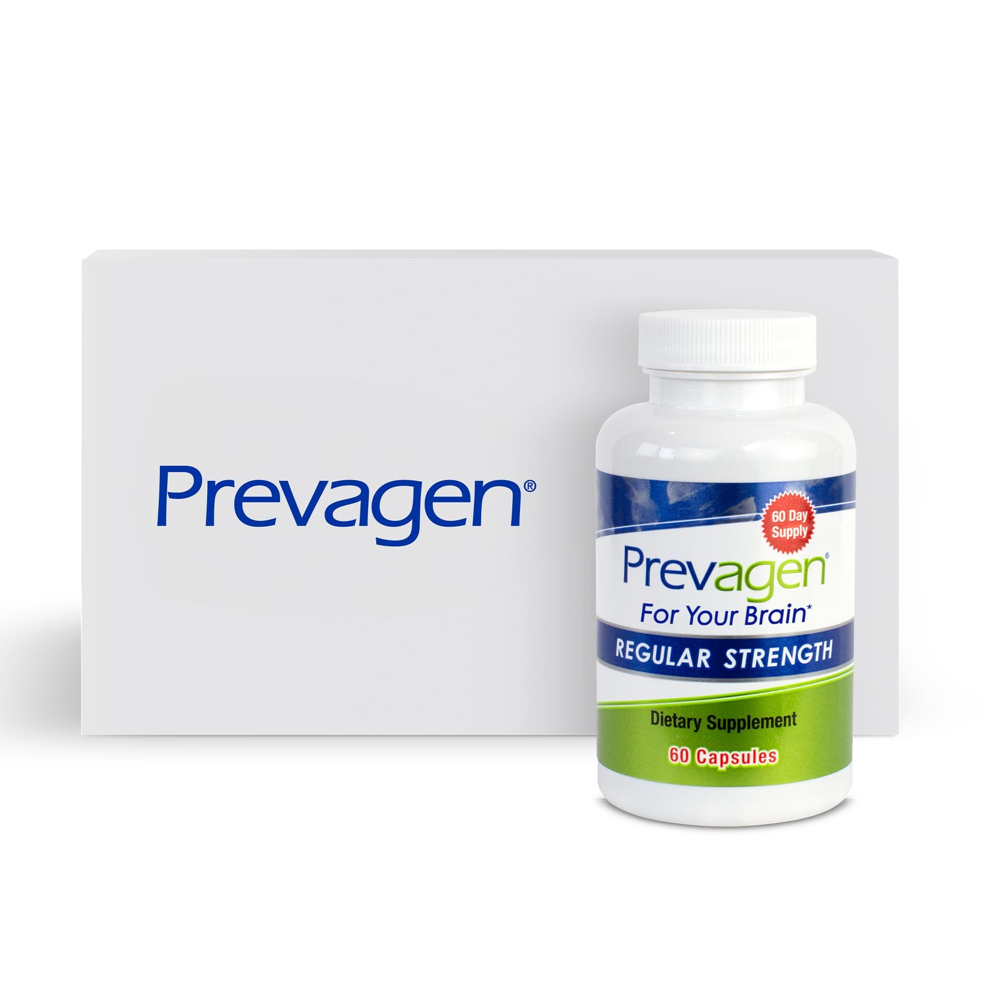 Prevagen Regular Strength 10mg, 60 Capsules |1 Pack| with Apoaequorin & Vitamin D with Attractive and Stackable Prevagen Storage Box