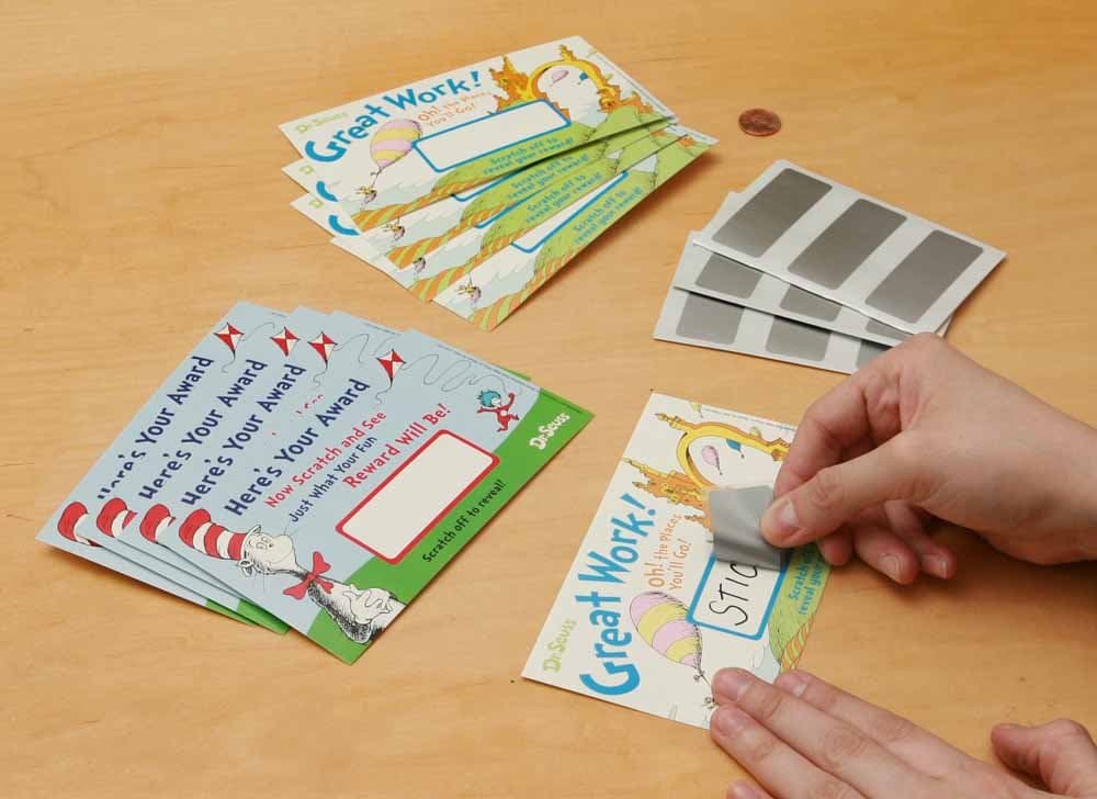 Eureka Back to School Dr. Seuss Cat in The Hat Scratch-Off Student Awards, 24pc, 3.5'' H X 6'' W