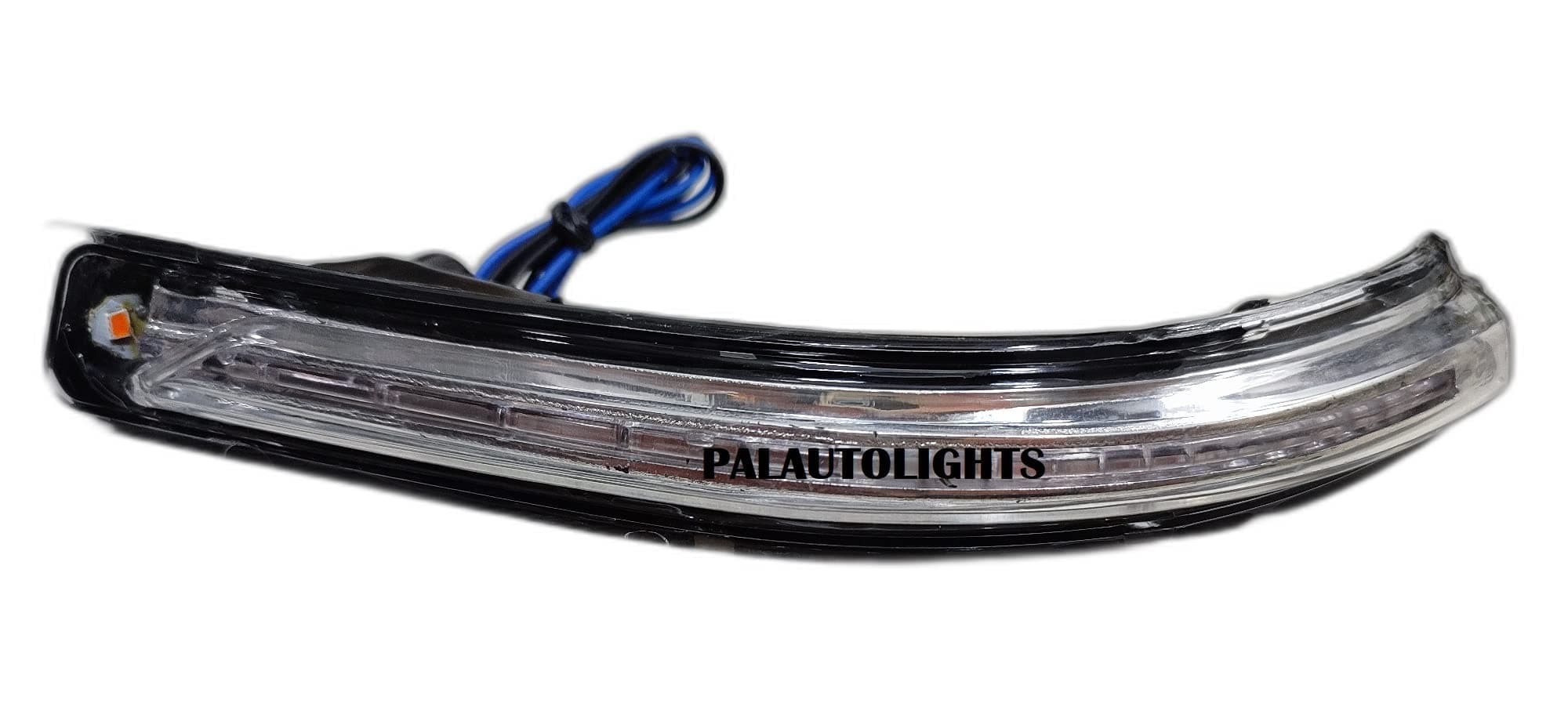 Side Mirror LED Turn Signal Indicator Light compatible with Hyundia I20 Elite indicator-Left Side, Transparent