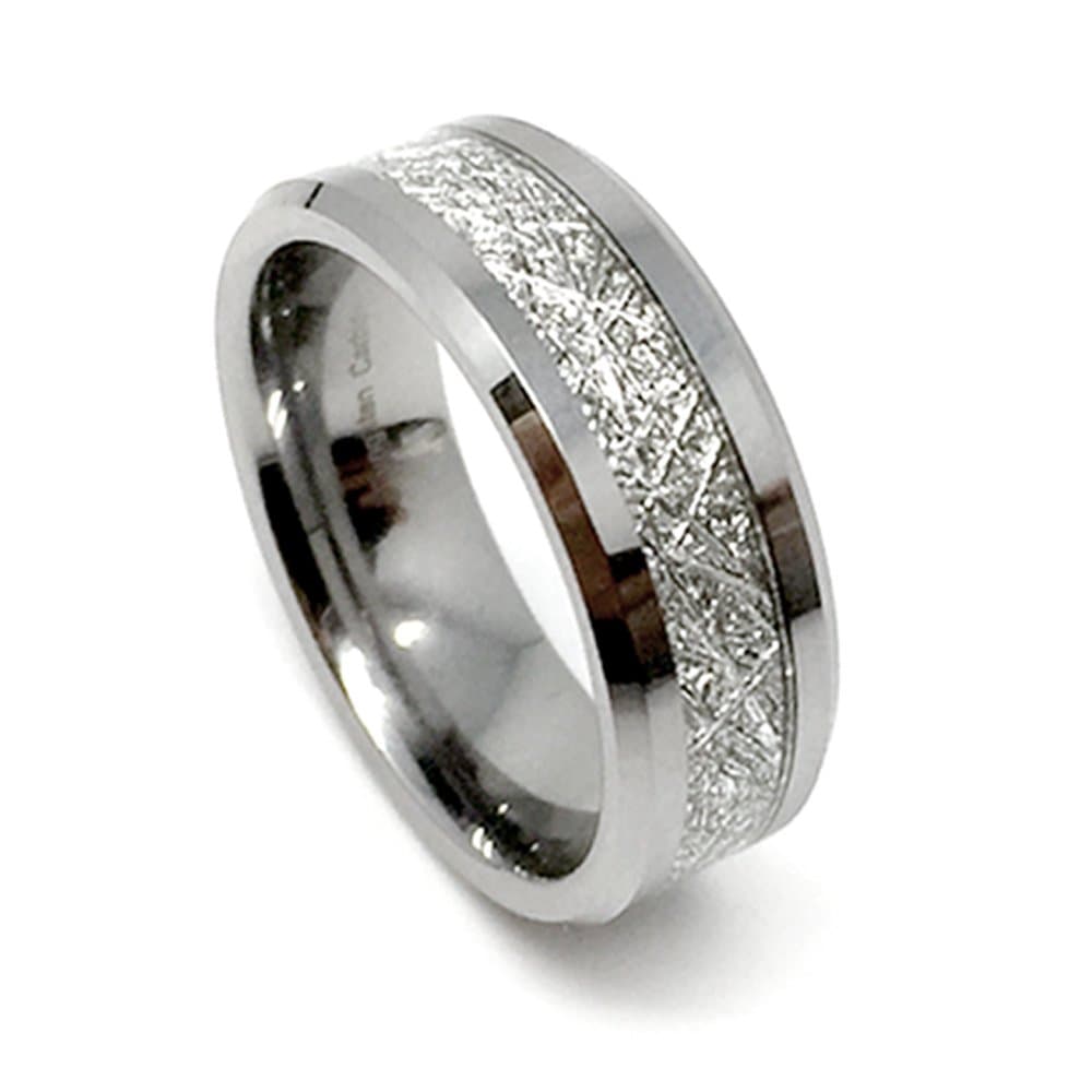 Free Laser Engraving 8MM Meteorite Men's Ring (Available Sizes 8-14 Including Half Sizes) (11)