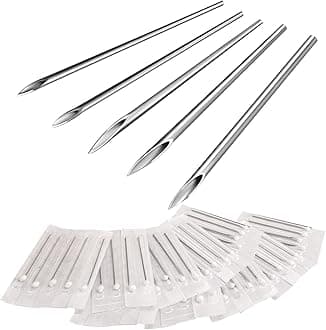 50PCS Body Tattoo Piercing Needles Stainless Steel Sterile 12G 14G 16G 18G 20G Disposable Ear Nose Navel Nipple Lip Piercing Needles