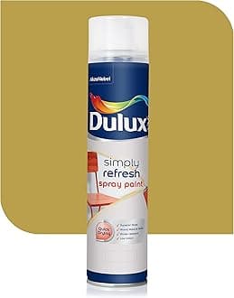 Dulux Simply Refresh Spray Paint | DIY, Quick Drying Gloss Finish for Metal, Wooden Furniture, Plastic, Walls, Cars & Bikes – 400ML (Gold)