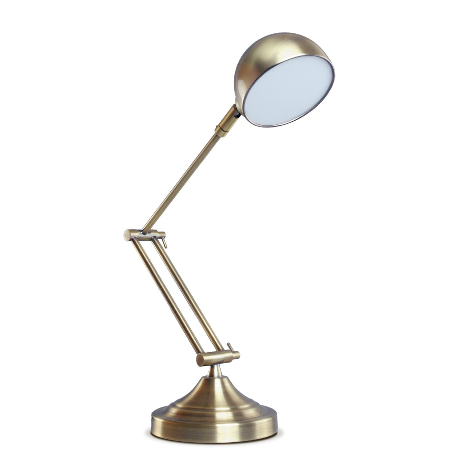 Swing Arm Desk Lamp 7W LED Energy-Efficient Architect Reading Lamp with Rotatable Head,Antique Brass Finish