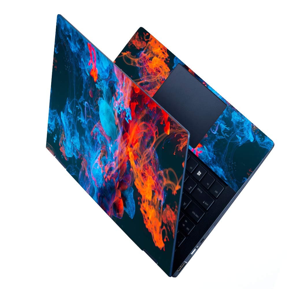 FineArts Multicolour No Residue, Bubble Free Removable HD Quality Printed Full Panel Laptop Skins Vinyl/Sticker/Cover Upto 15.6 inch for Dell Lenovo Acer HP Abstract Smoke