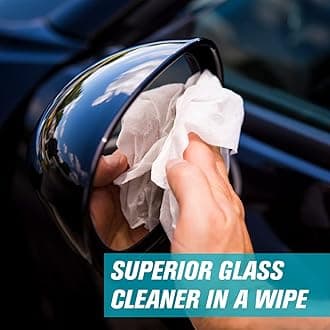 Invisible Glass 90166-4PK Large Glass Cleaning Wipes for Streak-Free Windows, Mirrors, and Glass, Lint-Free, Ammonia-Free, Tint-Safe, for Home and Auto, Canister, 28 Count (Pack of 4)