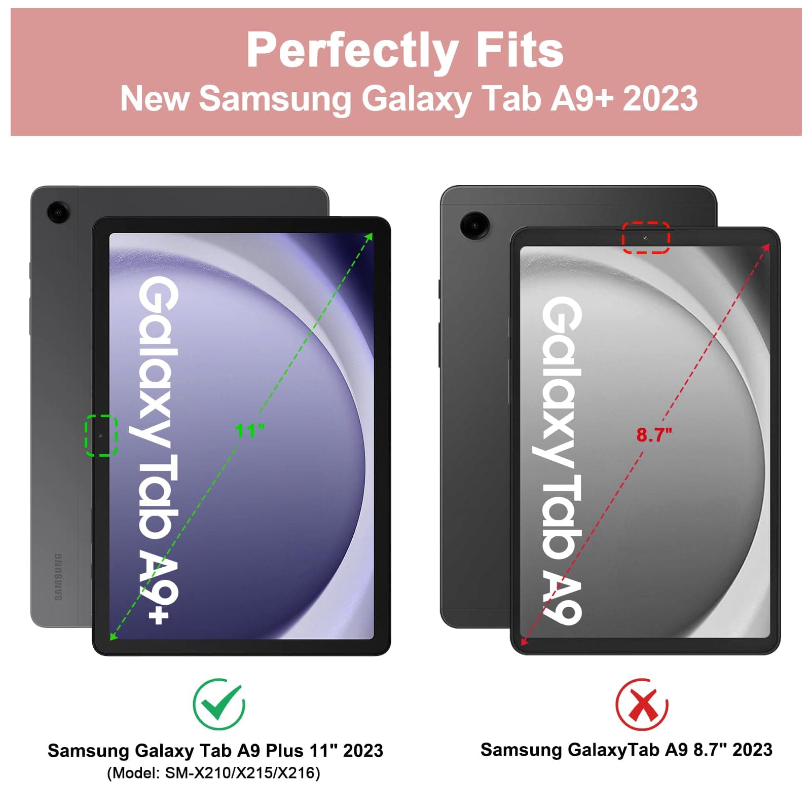 Bettdow for Samsung Galaxy Tab A11+/A9+ 11 Inch Keyboard Case, UK Layout Detachable Wireless Backlit Keyboard with Case for Galaxy Tab A11 Plus 2025/A9 Plus 2023 11" SM-X210/X215/X216/X230/X236, Pink