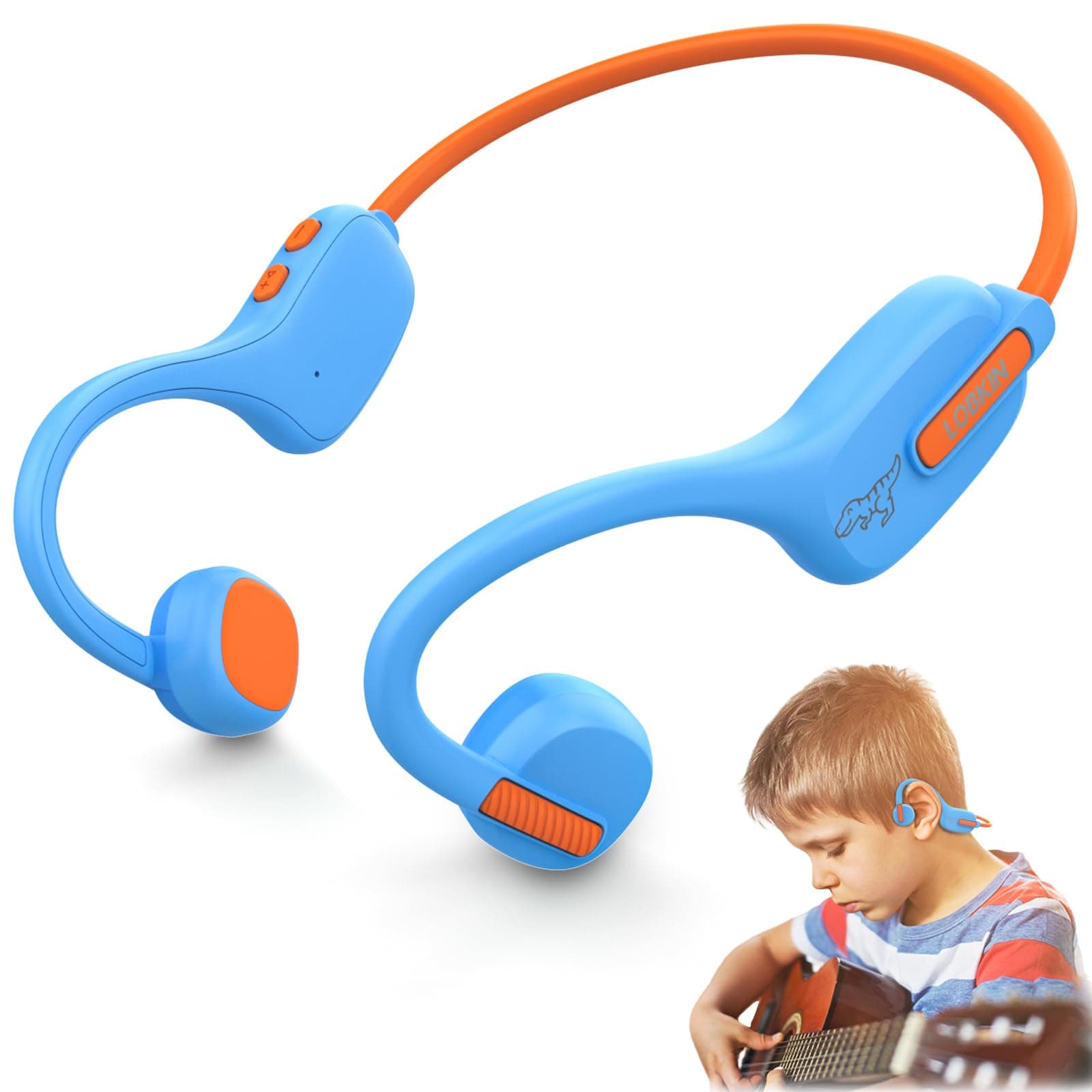 LOBKINOpen Ear,Bluetooth 5.3 Air Conduction Wireless Lightweight Kids Earbuds IPX5 Waterproof with Microphone for School,Home and Outdoor Activities Gifts for Boys Girls