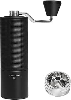 TIMEMORE C3S Coffee Mill Manual TIMEMORE 36-Level Grind Adjustment Lightweight Effort-Saving Portable Easy to Clean Stainless Steel Coffee Mill Black (with Brush) Coffee Grinder French Press