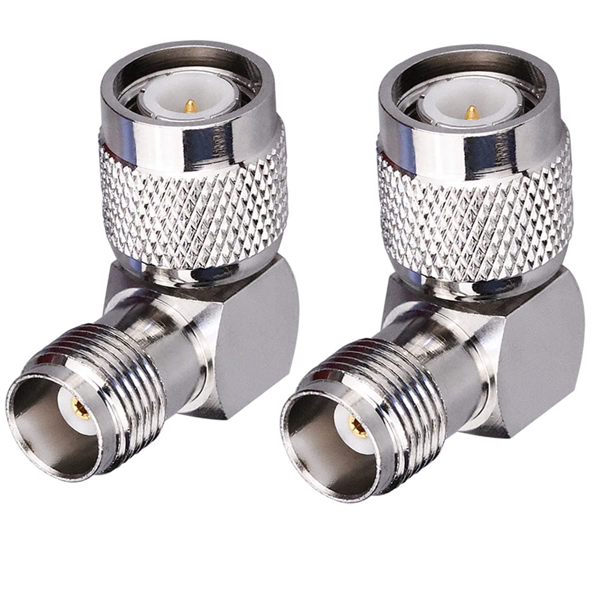 TUOLNK 2 Pack TNC Male to TNC Female Right Angle Connector 90 Degree Coax Adapter TNC L Type Connector RF Antenna Coaxial Adapter