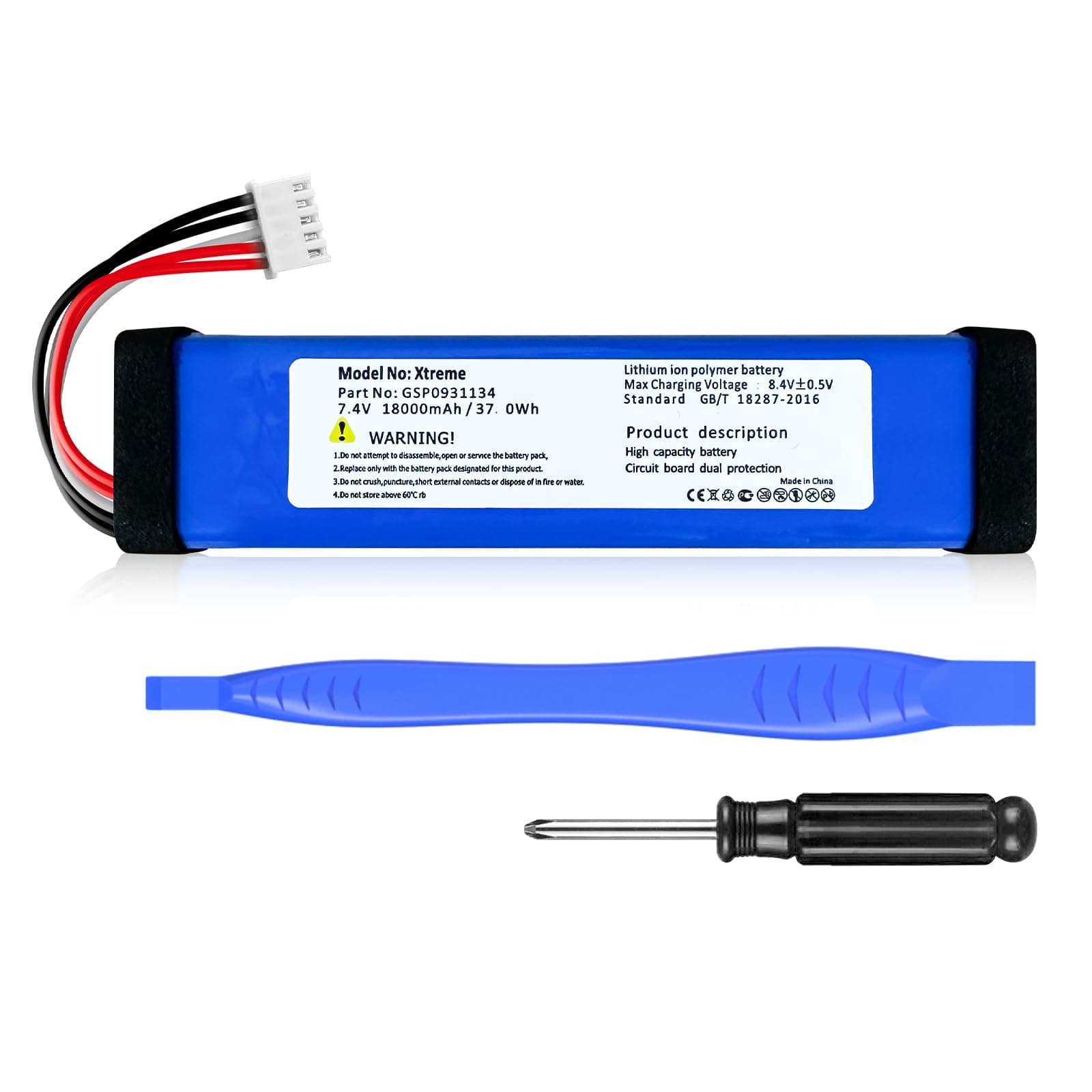 18000mAh Replacement Battery for JBL Xtreme, Xtreme 1 (Part No:GSP0931134) Xtreme Speaker, 2025 Upgrade High Capacity 7.4V Rechargeable Battery with Repair Tools