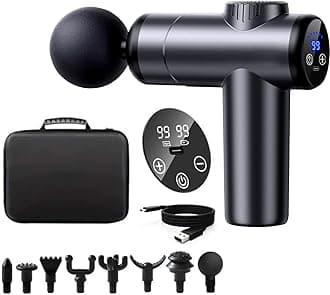 OMIRA Massage Gun Deep Tissue, 99 Speeds Powerful Percussion Massage Machine For Athletes,Muscle Pain Relief,Quiet Portable Sport Massager with 8 Different Massage Heads, Black