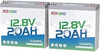 Redodo 12V 20Ah LiFePO4 Battery, 4000+ Deep Cycles Lithium Battery with 20A BMS, 256Wh Energy, Very Suitable For Outdoor Camping, Lighting, Fishing and More (2 Pack)
