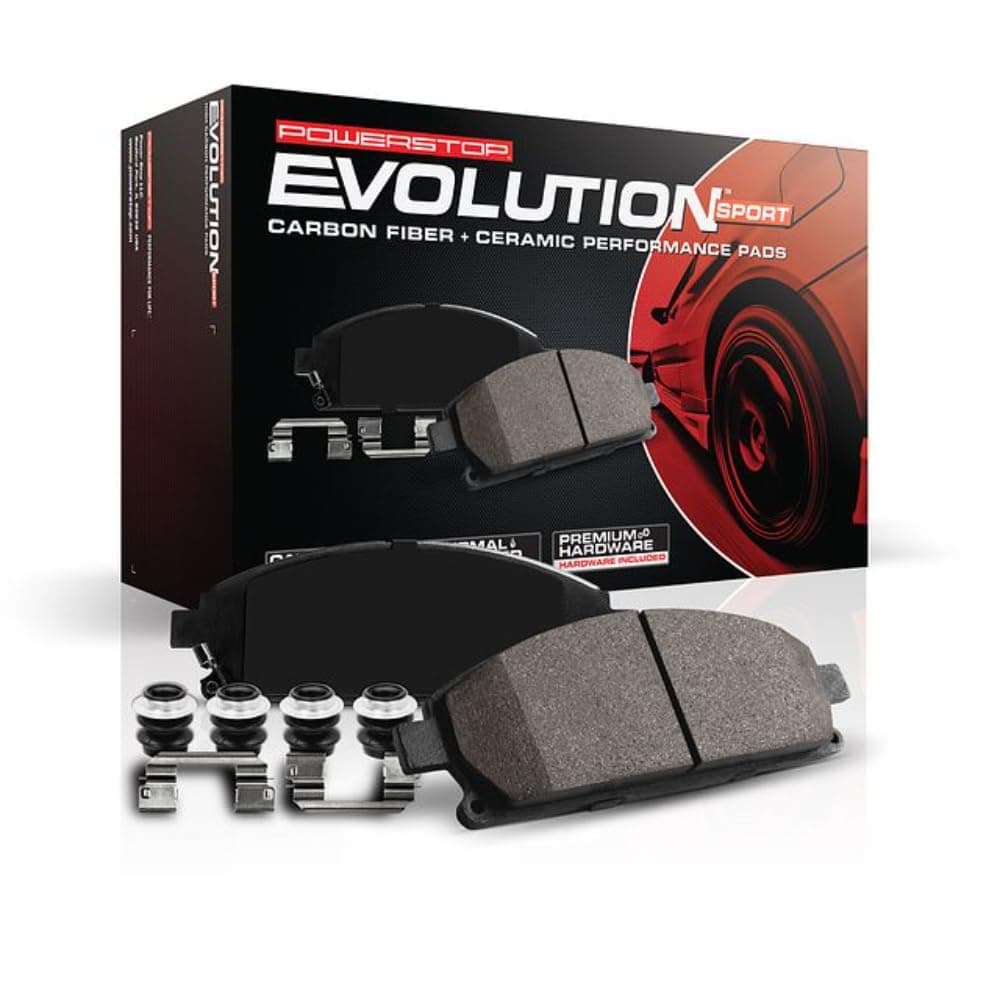 Power Stop Z23-1711 Front Z23 Evolution Sport Carbon Fiber Infused Ceramic Brake Pads with Hardware For Mazda 6 2014-2021 [Model Specific]