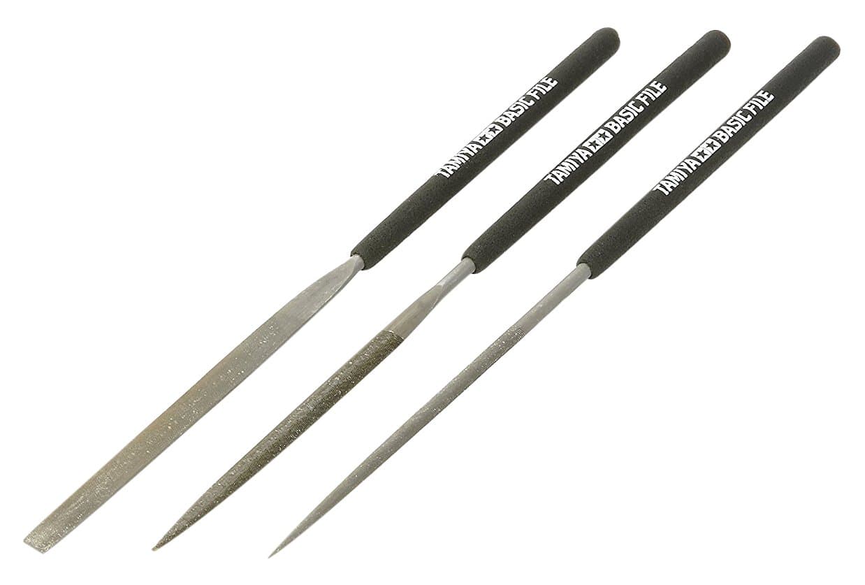 Set of 3 Basic Metal Files with Black Handles (5mm / 4.5mm / 2.5mm)