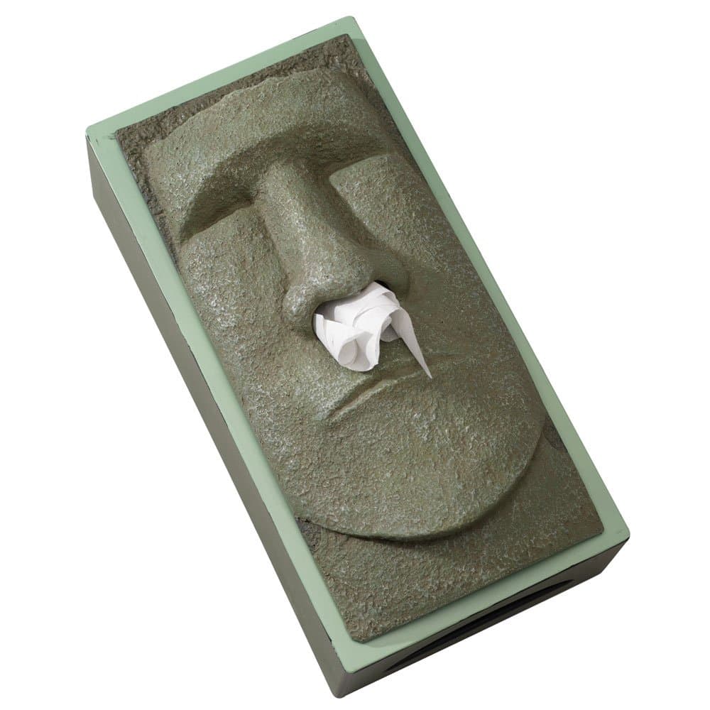 Tissue Box Cover Stone Face Tissue Holder - Great Gag Gift for Your Office, Desk, or Living Room