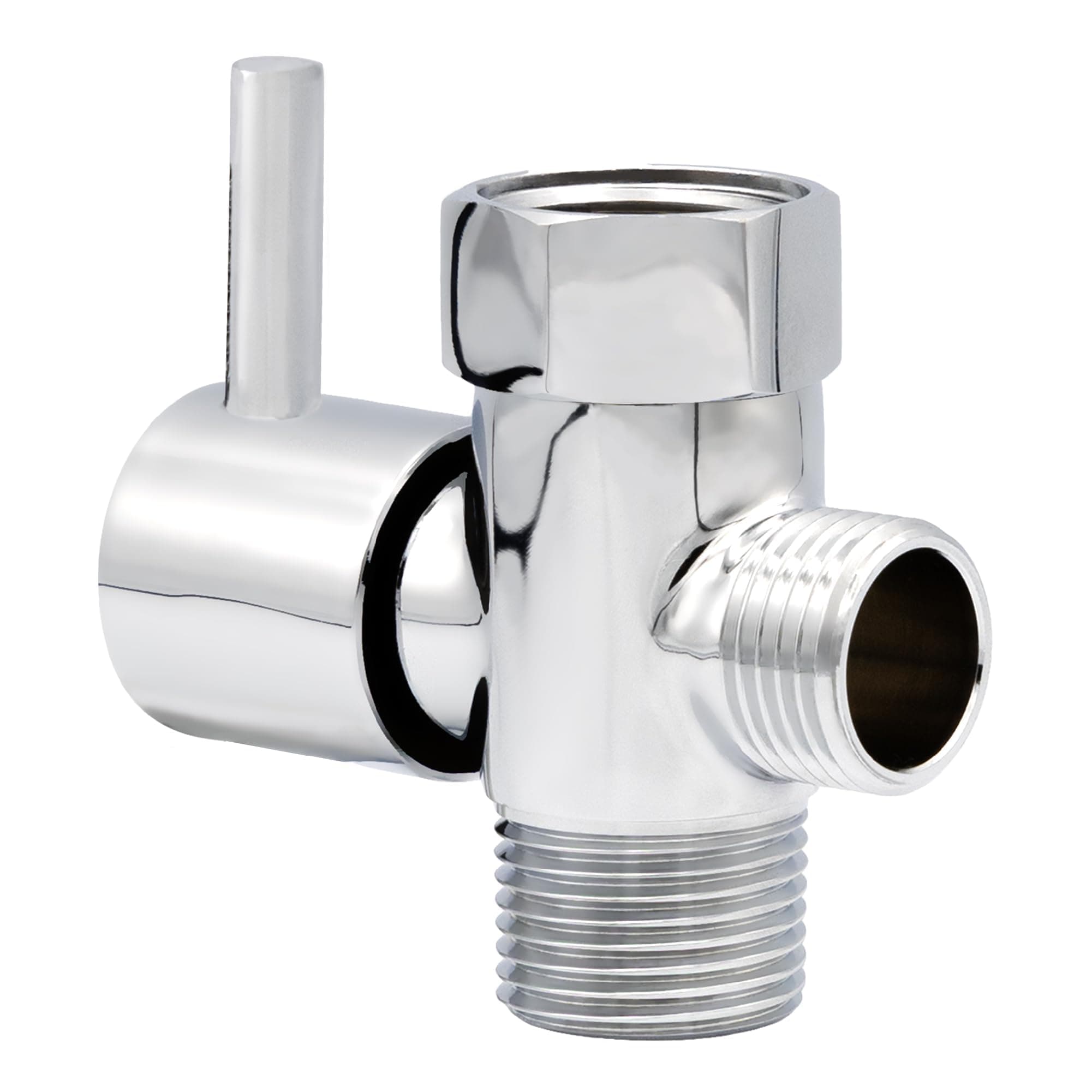 LUXE Bidet 7/8" x 7/8" x 1/2" Shut-Off Valve T-Adapter for Bidets, Only Compatible with NEO Series Bidet Attachments (Original Lever, Chrome Finish)