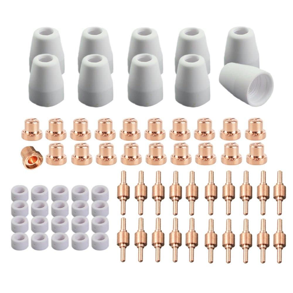 Plasma Cutter Cutting Torch Head Consumables Fit PT31 Plasma Cutting Torch Kit Accessories 70Pcs