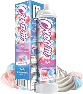 Nitrous Oxide Whipped Cream Charger (Cotton Candy, 1pc, 640g 1.1L) - Nitrous Tank Whip Cream Charger, Nitrous Oxide Canister, Whip It N20 Whipped Cream Chargers, Whippets Nitrous Oxide Tank