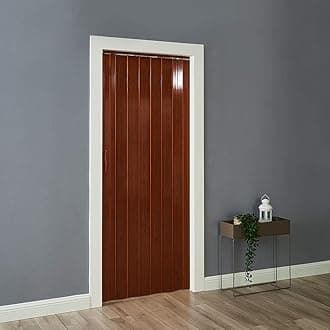 Panana PVC Plastic Folding Door Internal Doors Sliding 7 Panels Divider Magnetic, Brown, 6MM (HDDRPCBN01000601-WQFP)