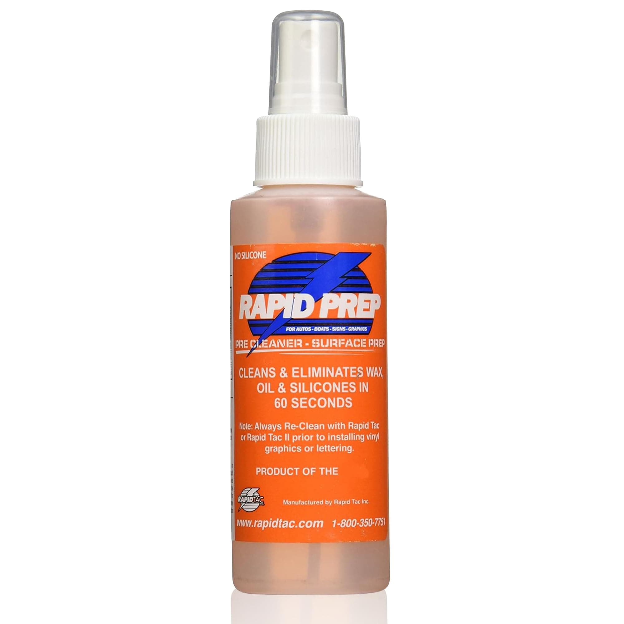 Rapid Tac Rapid Prep Surface Cleaner 4 oz | Safe Water Based solution Removes Wax, Grease, Oil & Silicone Non-Flammable Formula Pre-Cleaning Paint, Sign Materials & Glass Before Vinyl Application