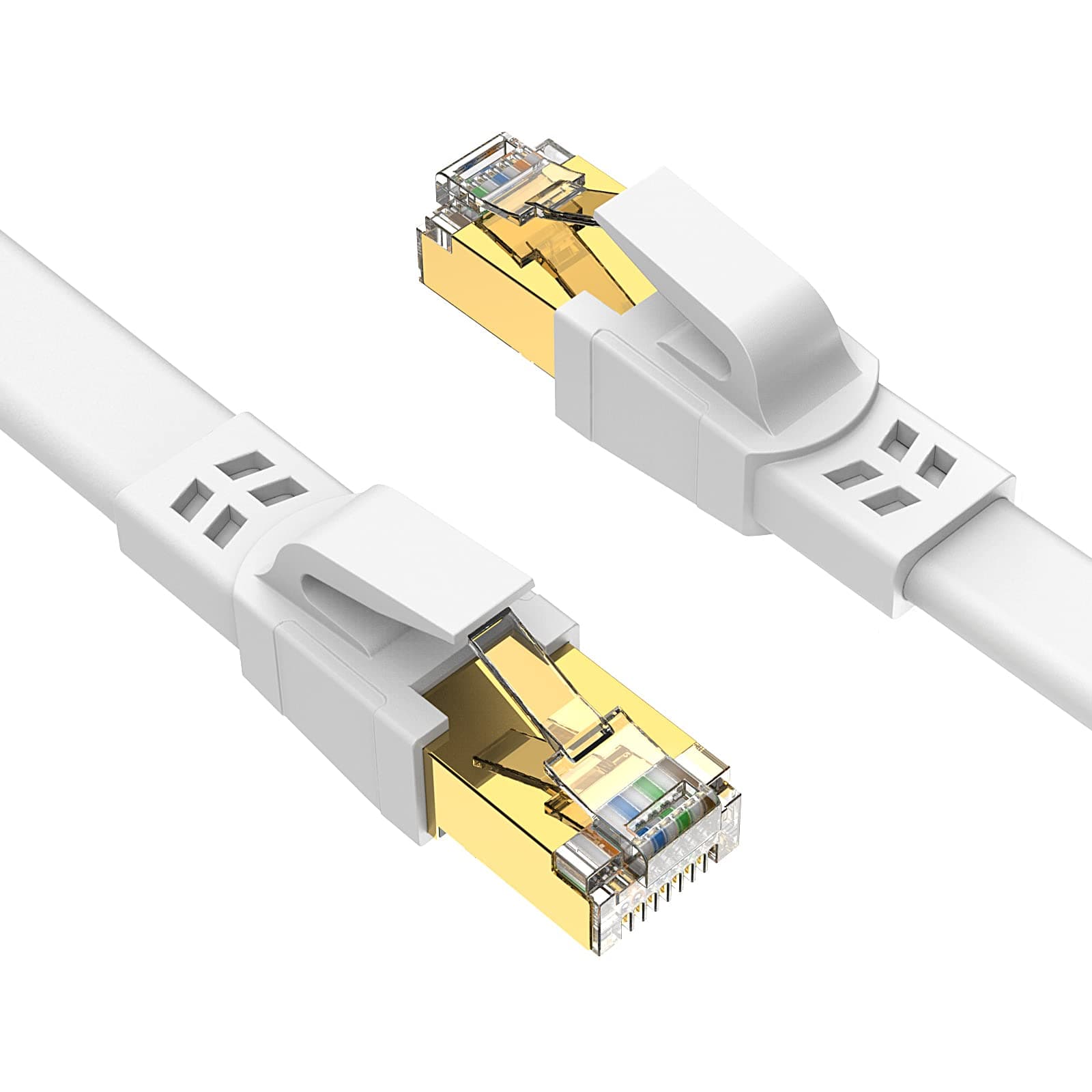 Ercielook Cat 8 Ethernet Cable 2x 0.25M Professional Shielded LAN Cable with RJ45 Connector, High Speed 40Gbps and 2000Mhz Cat8 Network Cable for Router/Gaming/Modem