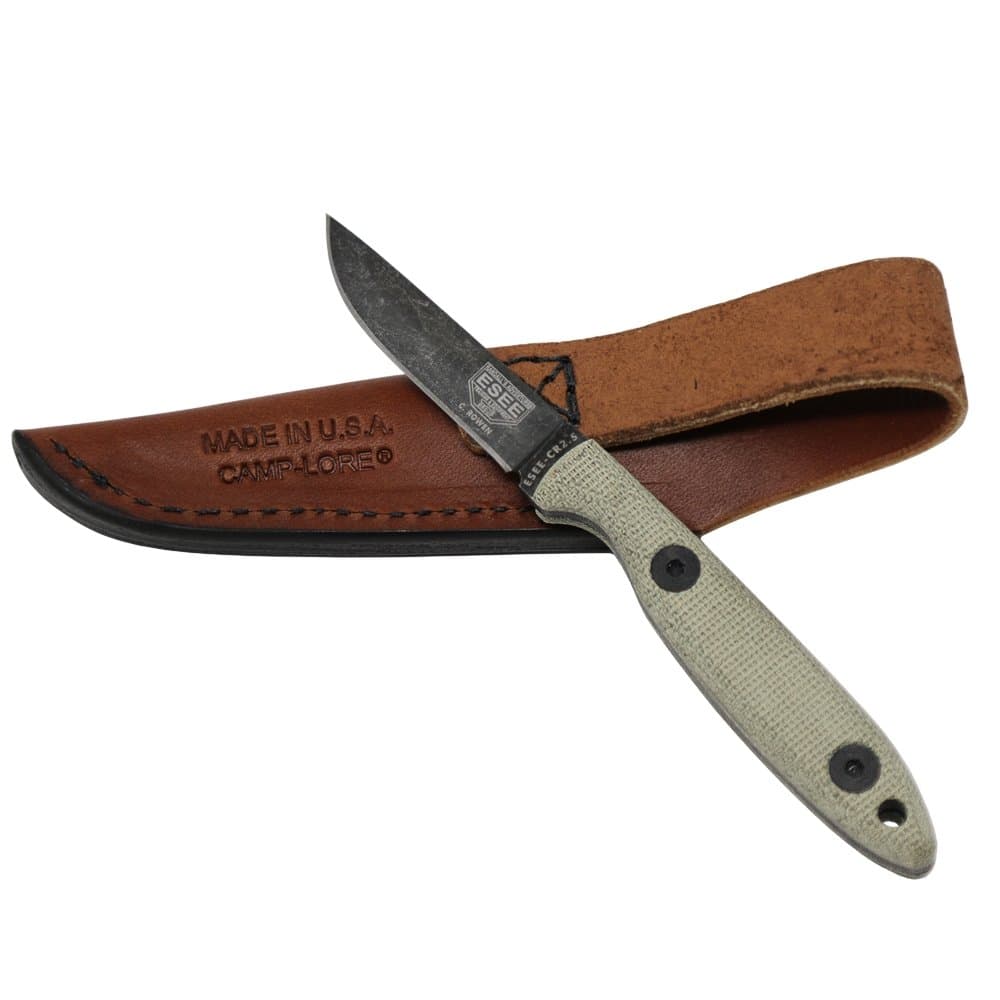 Knives Cody Rowen CR2.5 Hunting Camping Fixed Blade Knife w/Leather Sheath (Black Oxide)