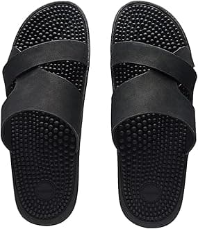 KenkohKenkoh Japanese Therapeutic Sandals with Massaging Footbed – Stimulate Feet Pressure Points for Natural Wellness - Unisex (Zori - Black, 37 EU)