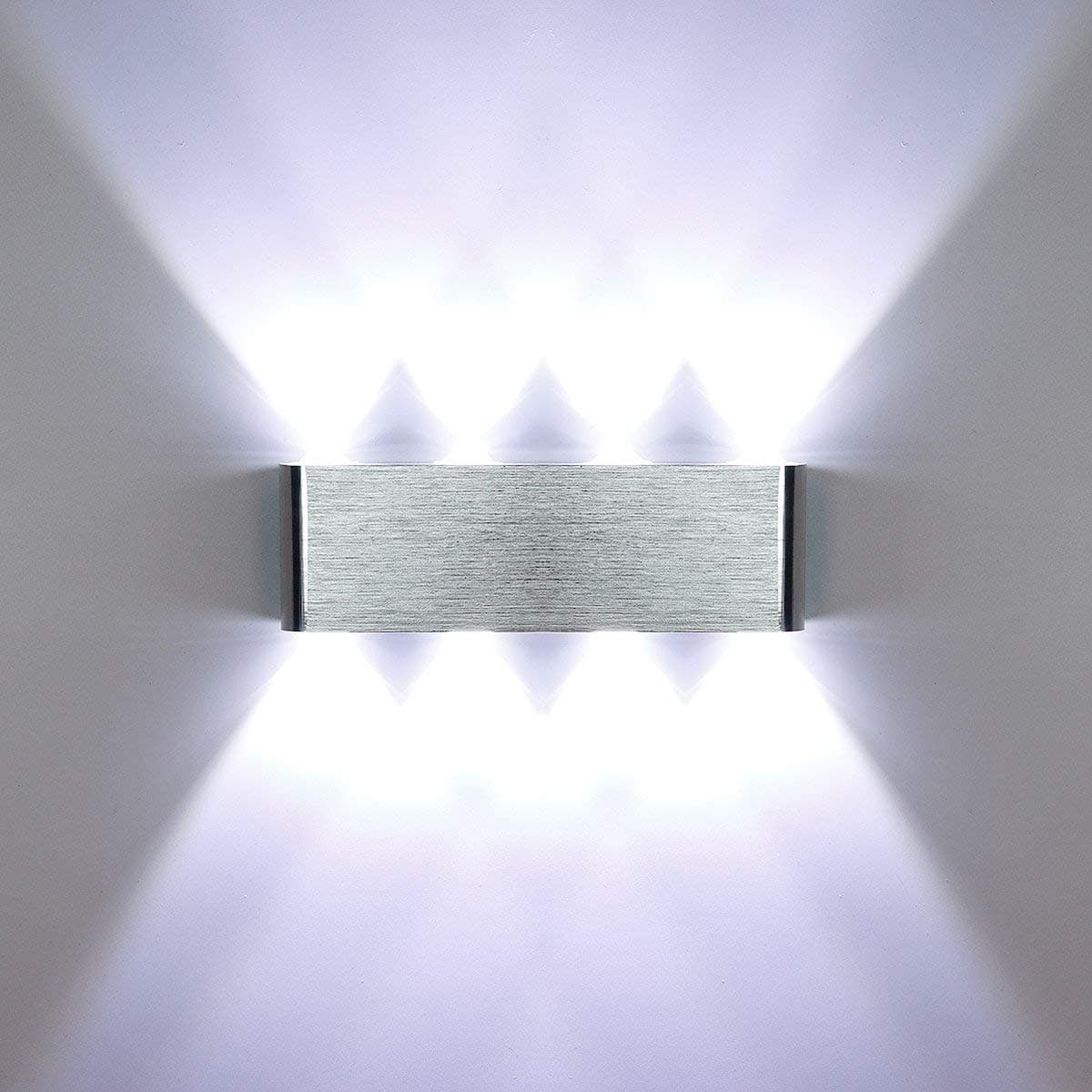 Lampop LED Wall Lights Indoor Up and Down Modern Wall Lamp Wall Sconce Lighting Uplighter Aluminium for Living Room, Bedroom, Hallway Dining Room Stairs, 8W Cool White [Energy Class A+++]