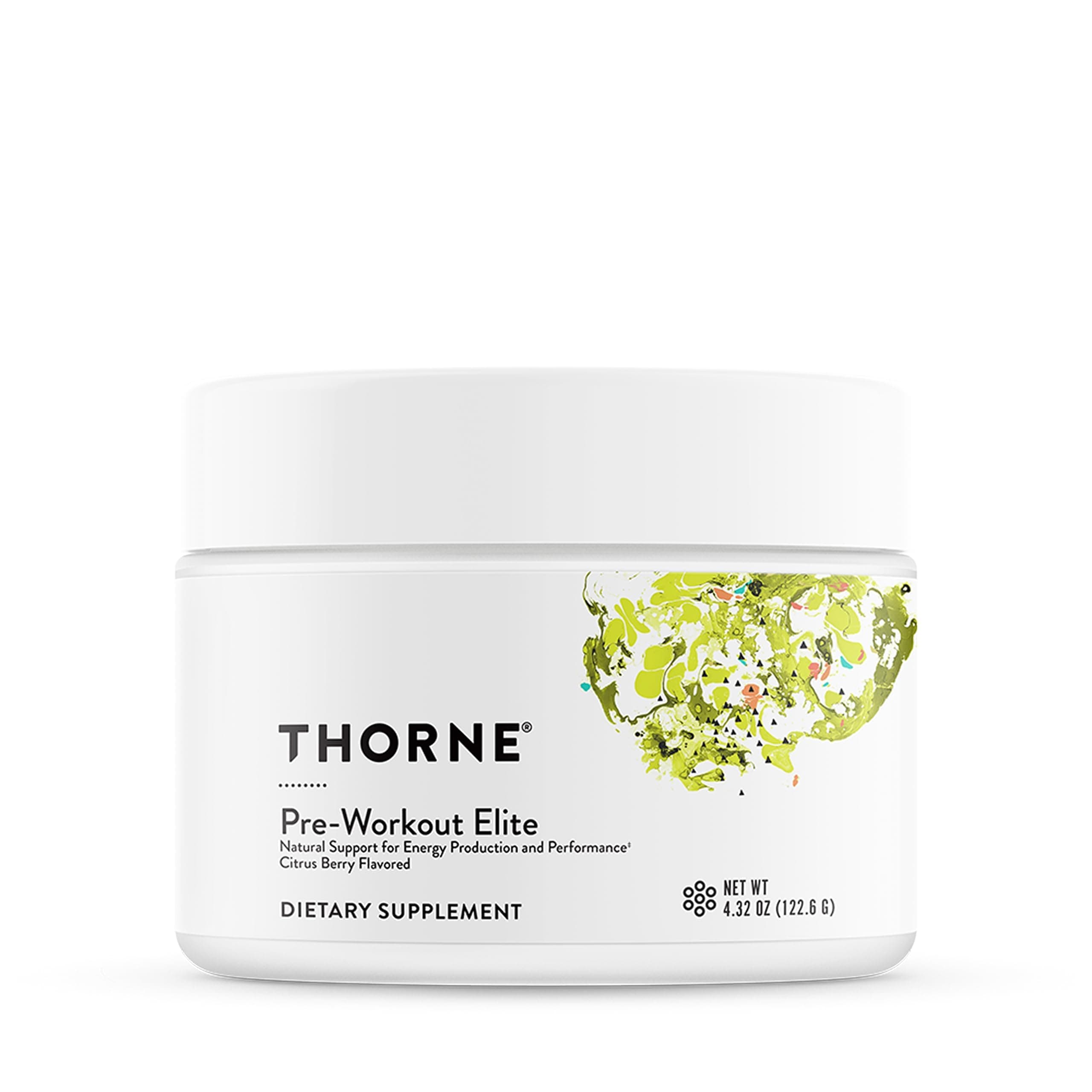THORNE Pre-Workout Elite - Natural Support for Energy Production and Performance - Citrus Berry Flavored - NSF Certified for Sport - 122.6 grams - 24 Servings