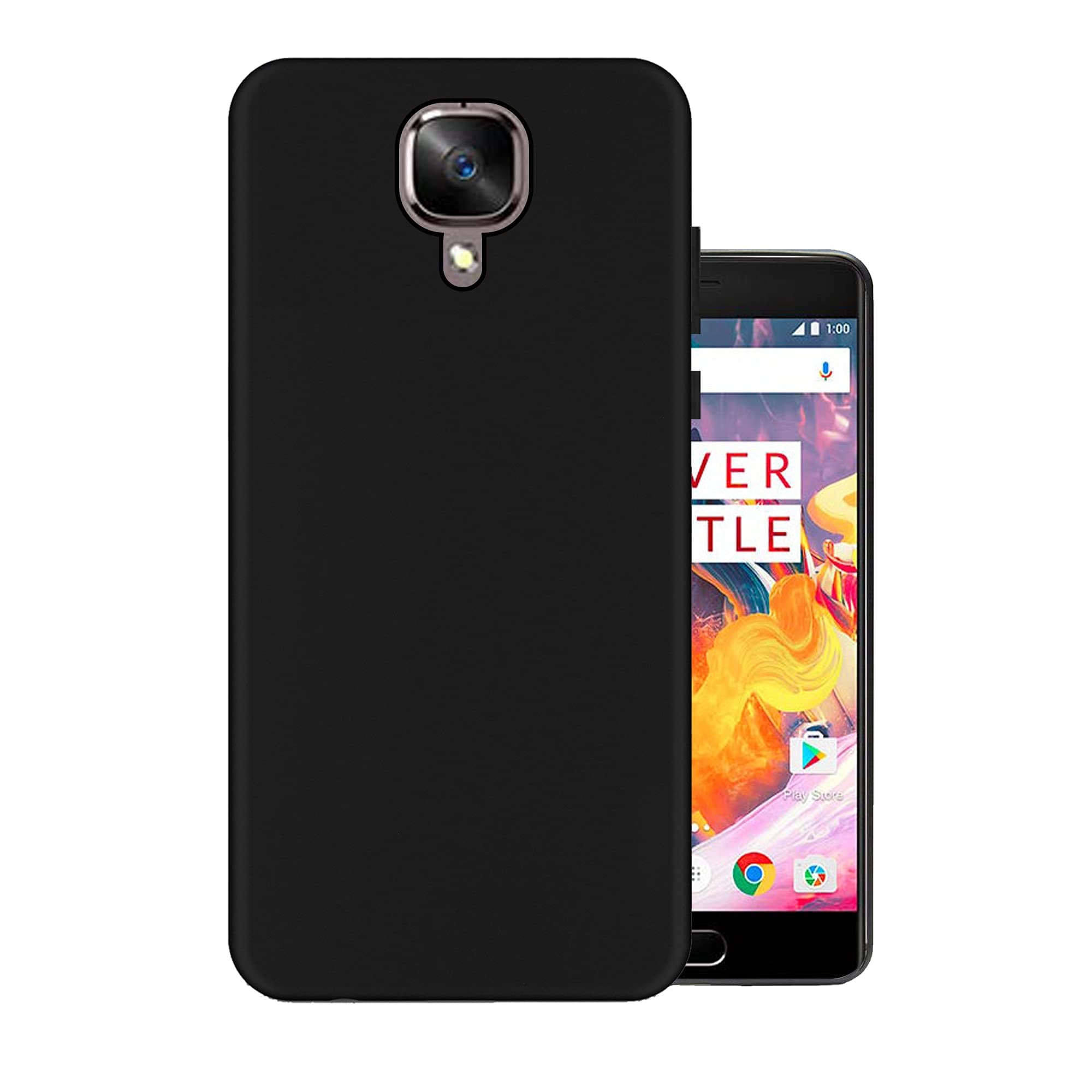 HELLO ZONE Exclusive Matte Finish Soft Back Case Cover for OnePlus 3T/ Oneplus 3 - Black