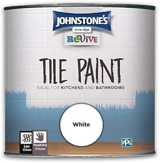 Johnstone's Revive - Tile Paint - White - Upcycling Paint - Gloss Finish 750 ml