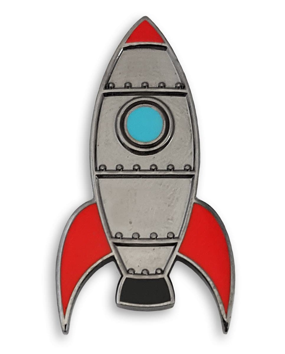 Pinsanity Retro Sci-Fi Rocket Ship Lapel Pin