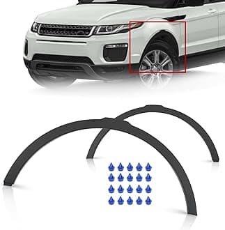 KARPAL Pair Left and Right Side Front Fender Wheel Arch Molding Fit for 2012-2017 Range Rover Evoque W/O Hole LR044280+LR044278,LR036053+LR036052